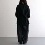 沈黙の音色 Flared blouse #Black [26F-SH001-CL]