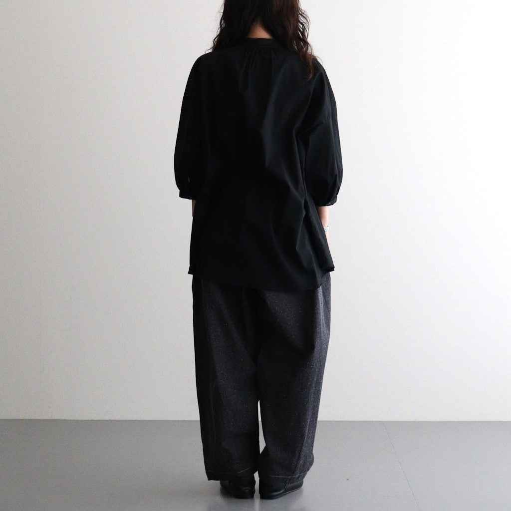 沈黙の音色 Flared blouse #Black [26F-SH001-CL]