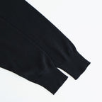 14GG 2PLY PLAIN STITCH COTTON/WOOL/CASHMER CREW-NECK PULLOVER #9900 BLACK [GNSL24542]