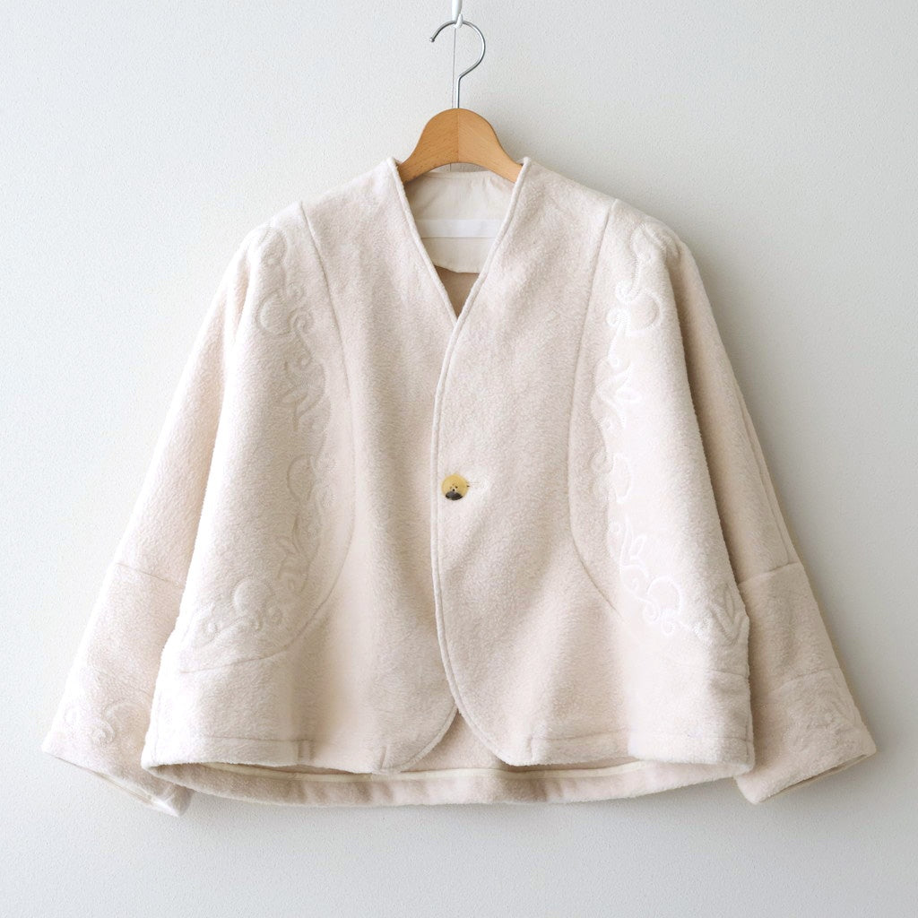 幻の花 Embroidery cocoon jacket #milk [TLF-126-jk001-nc]