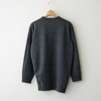 ex super fine woolen wool high-gauge knit P/O #melange charcoal gray [WXFL-UW120]