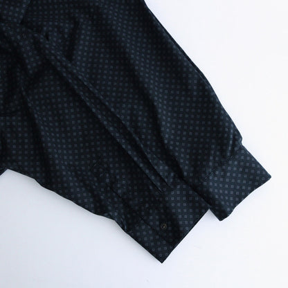 明滅する風景 Back open rectangle blouse #black/grey [TLF-125-sh005-gp]