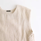 FRILL DECOLATION BUTTON BIB #Antique White [no.7316]