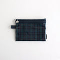 FLAT POUCH SMALL #CHECK NAVY [TMB-2310N]