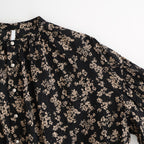 フラワープリント/ナチュラルタイプライター バンドカラーシャーリングBL #021 ウェーブフラワーモカ [PA260BL029]