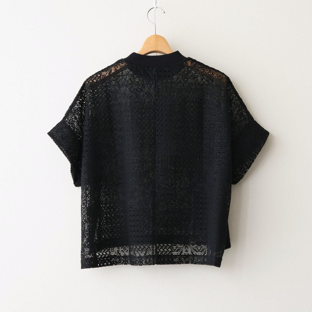 パッチワークレース モックネックドルマンT #001 クロ [TS260CT088]
