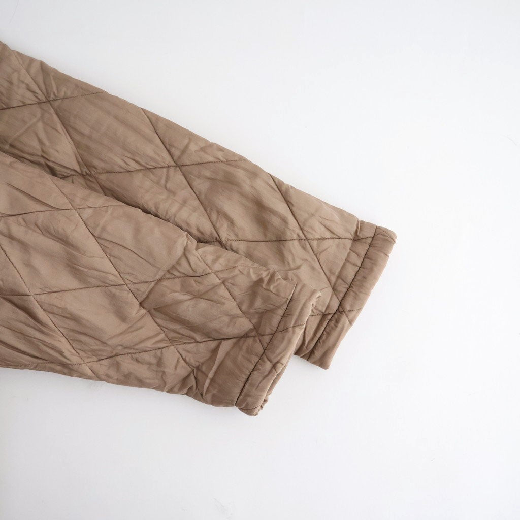 BANGALORE SILK PLAIN PADDED NO COLLAR DOUBLE COAT #8400 DK BEIGE [NMDS26552]