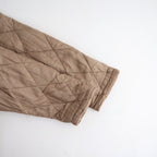 BANGALORE SILK PLAIN PADDED NO COLLAR DOUBLE COAT #8400 DK BEIGE [NMDS26552]