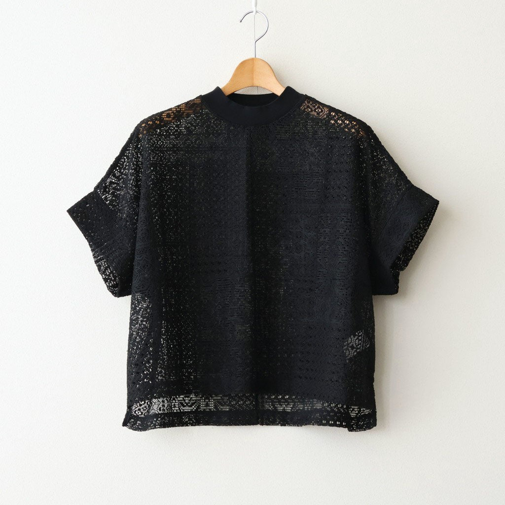 パッチワークレース モックネックドルマンT #001 クロ [TS260CT088]