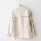 DENSELY LINEN CAPE SLEEVE SHIRT #Antique White [no.7308]