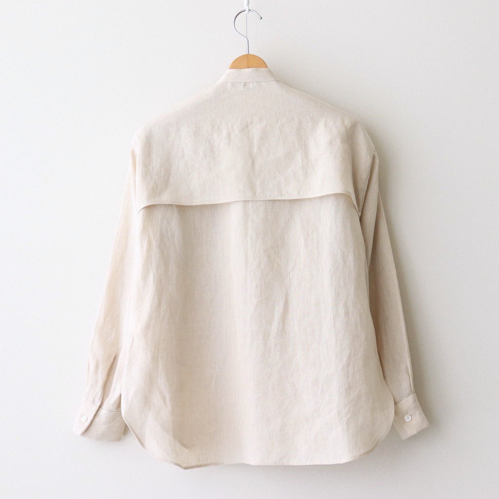 DENSELY LINEN CAPE SLEEVE SHIRT #Antique White [no.7308]