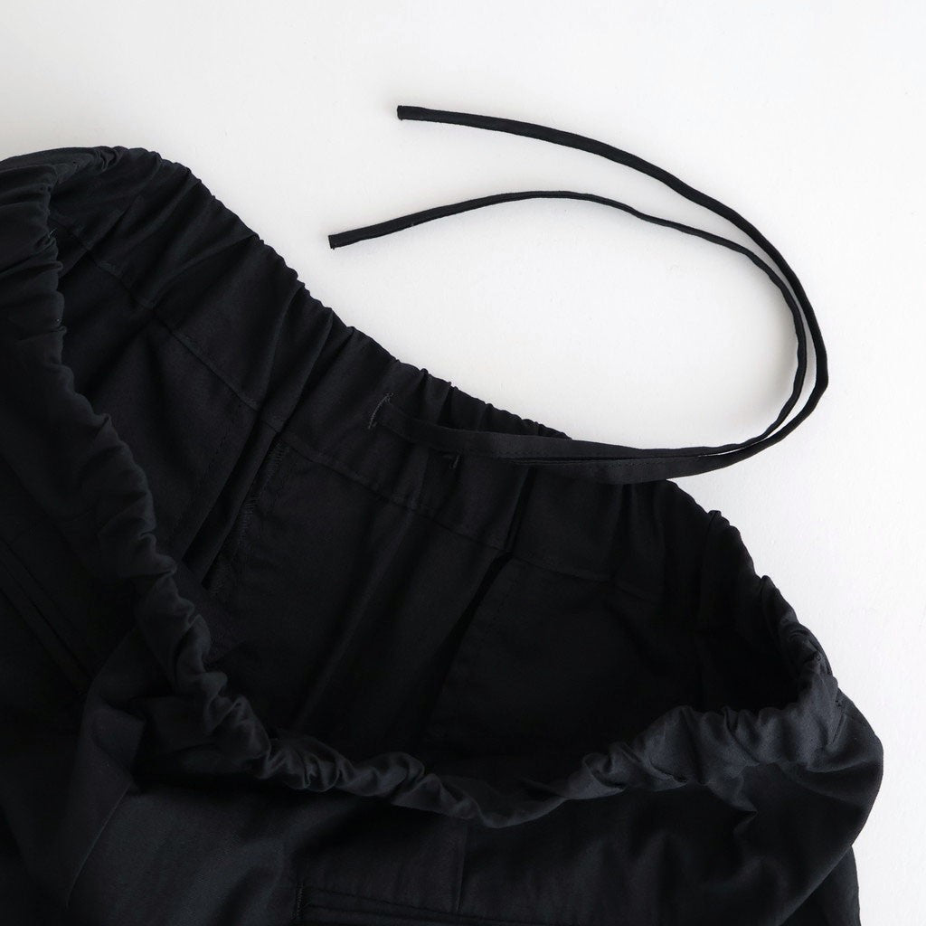 COTTON/LINEN DYED WEATHER 2TUCK TAPERED EASY PANTS #9900 BLACK [GNMDS2501CLW]