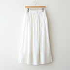 80s COTTON VOILE LACE GATHERED SKIRT #9100 WHT (OFF WHITE) [NSL26093]