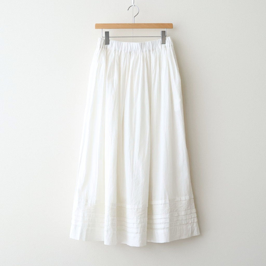 80s COTTON VOILE LACE GATHERED SKIRT #9100 WHT (OFF WHITE) [NSL26093]