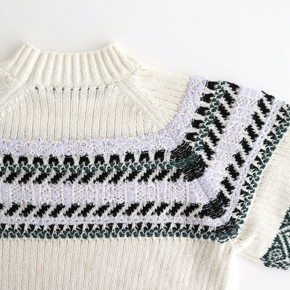 family traditions knit tops #Off white [251804]