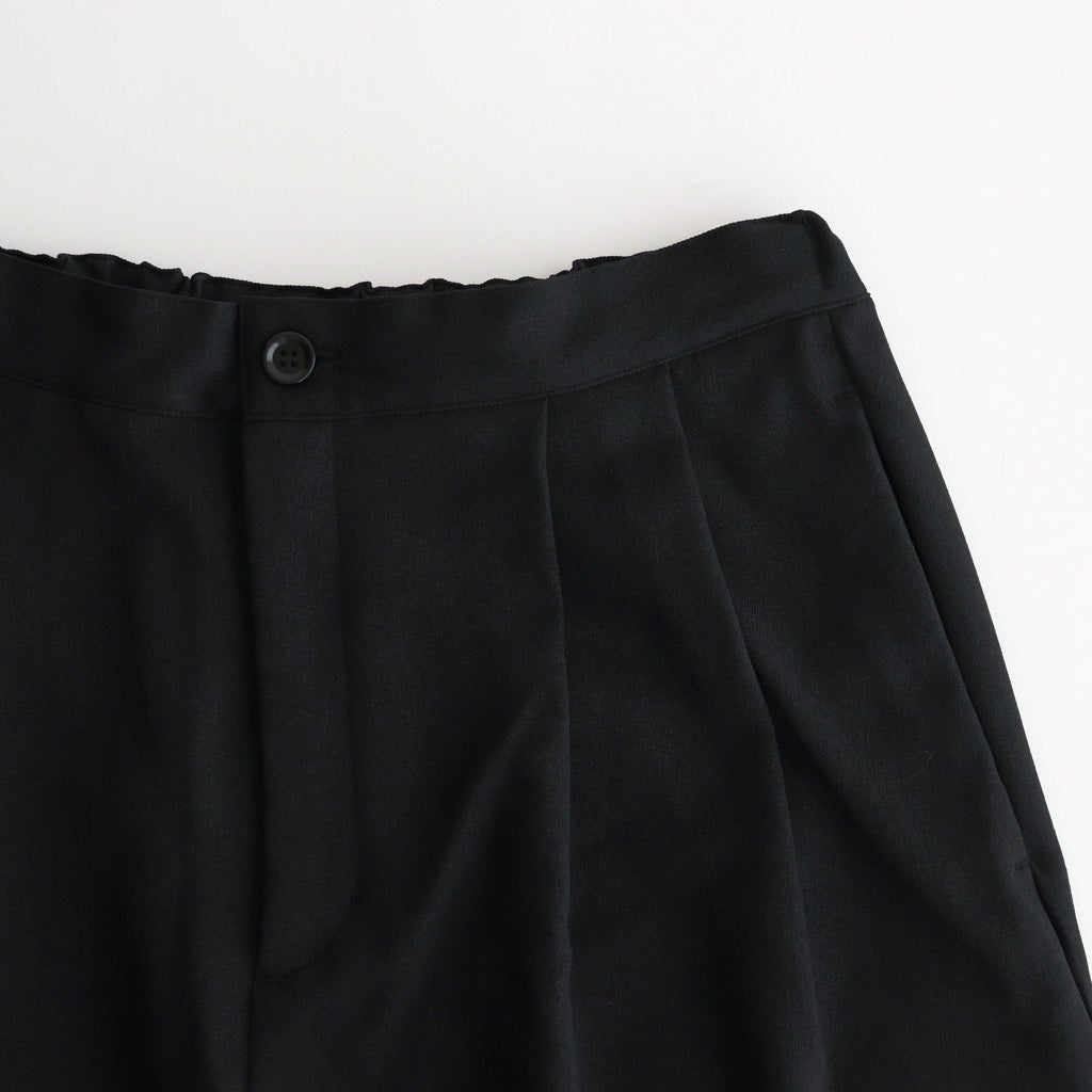 FLAVOR Wool-Like Twill Tuck Pants #Black [TS230PT082]