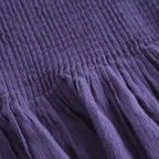 80s ORGANIC MICRO CHECK OVERDYE CREW-NECK BUTTON SHIRT WITH MINI PINTUCK #2813 PURPLE (D.PURPLE) [NMDS26233D]