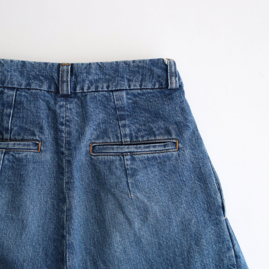 TUCK DENIM WIDE PANTS （VINTAGE LIKE） #INDIGO [no.6675]