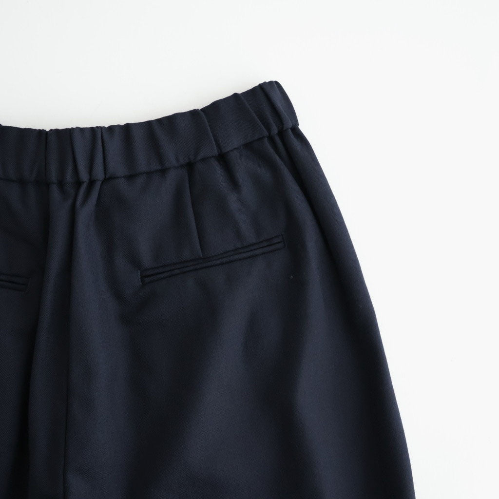 WOOL SERGE 2TUCK TAPERED EASY PANTS #3900 NAVY [GNMDS2501WS]