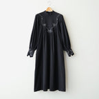 夢詠み Embroidered-Yoke dress #Black [26F-OP1412-CWF]