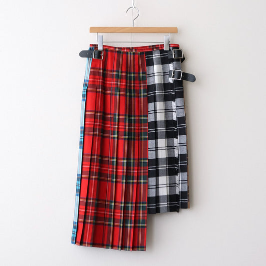 【 O'NEIL OF DUBLIN × UNFIL 】worsted wool asymmetry kilt skirt #mulch A [WVFL-UW134]