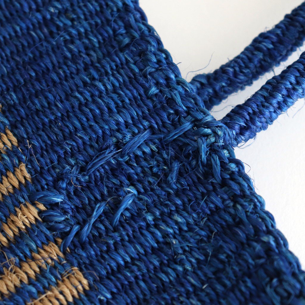 STRIPE SISAL BAG #3781 BLUE / NATURAL [ANSL2501]