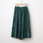 葉影のリズム： Frill gathered pants #forest green [11261-02213]
