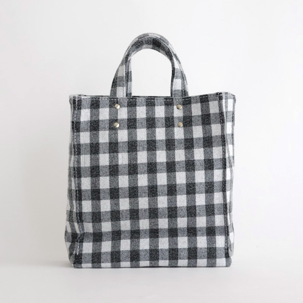 PAPER TOTE SMALL NEEDLE PUNCH #GINGHAM BLACK [TMB-2286H]
