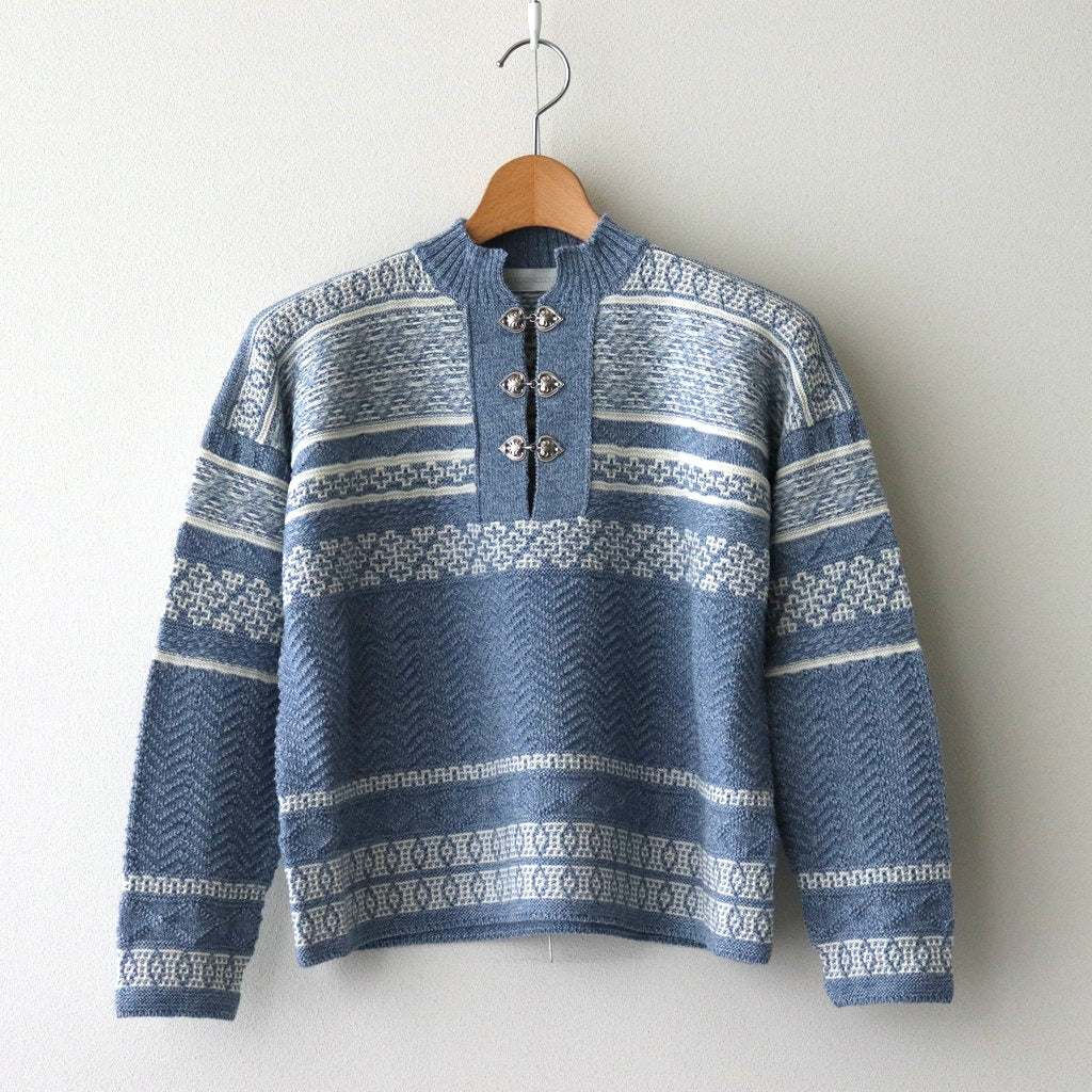 Foggy nordic knit blouse #Blue [242808]