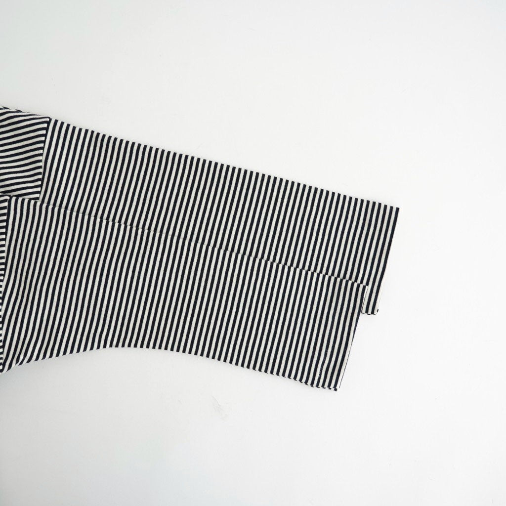 BORDER DROP SHOULDER SHIRT #Black × Off White [no.8362]