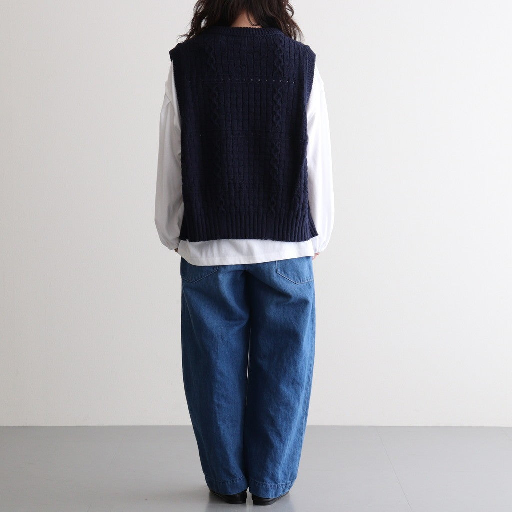 Recycled-Cotton Vest #Navy [oni059]