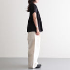 80s COTTON VOILE PLAIN BANDED COLLAR FRENCH/SL PINTUCK SHIRT #9900 BLACK [NSL26022]
