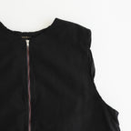 GARMENT DYE LAWN SHIRRING VEST #Black [no.7521]