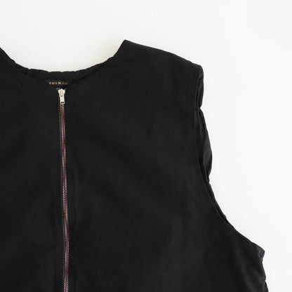GARMENT DYE LAWN SHIRRING VEST #Black [no.7521]