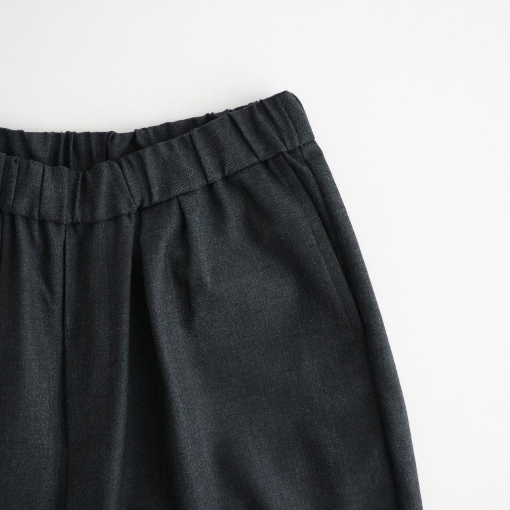 WOOL SERGE 2TUCK TAPERED EASY PANTS #9800 CHARCOAL [GNMDS2501WS]