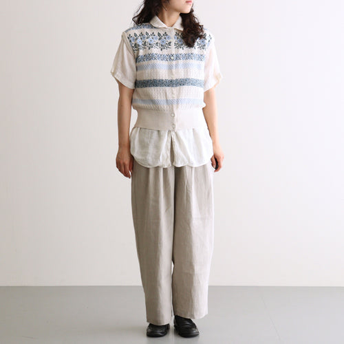 Flower Jacquard Knit Vest #Off white [261806]