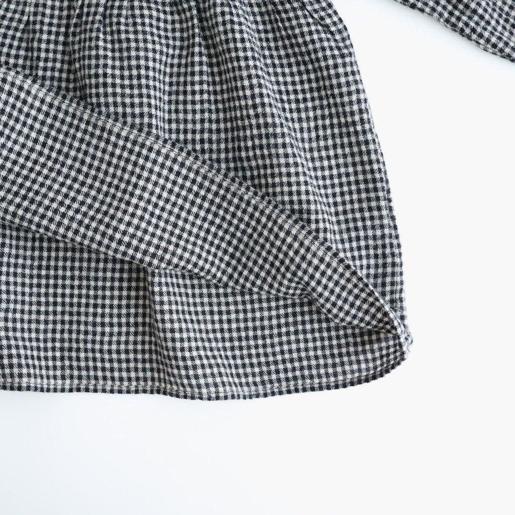 BOILE WOOL SMALL GINGHAM CHECK GATHERED CREW NECK PULLOVER #9981 BLK (BLACK/ECRU SAND CHECK) [NMDS26582]