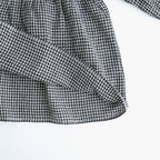 BOILE WOOL SMALL GINGHAM CHECK GATHERED CREW NECK PULLOVER #9981 BLK (BLACK/ECRU SAND CHECK) [NMDS26582]