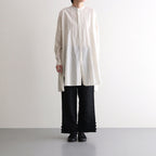 G.D COTTON SILK STAND COLLAR LONG SHIRT #Ivory [no.7366]