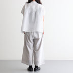 80s VOILE PLAIN WITH CUT WORK LACE EASY PANTS #9200 LT.GREY [INSL26345]