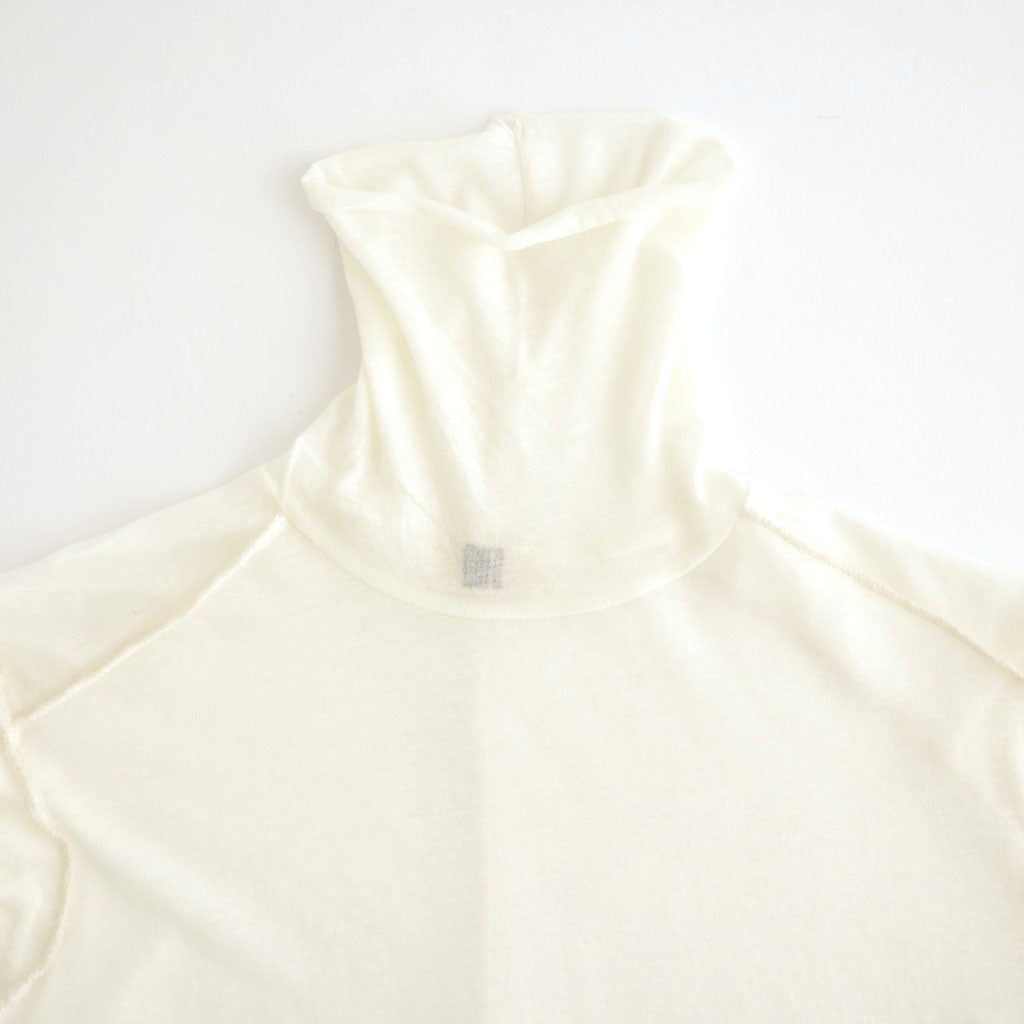 cashmere & supima cotton gauze jersey turtle-neck Tee #off white [WXFL-UW104]