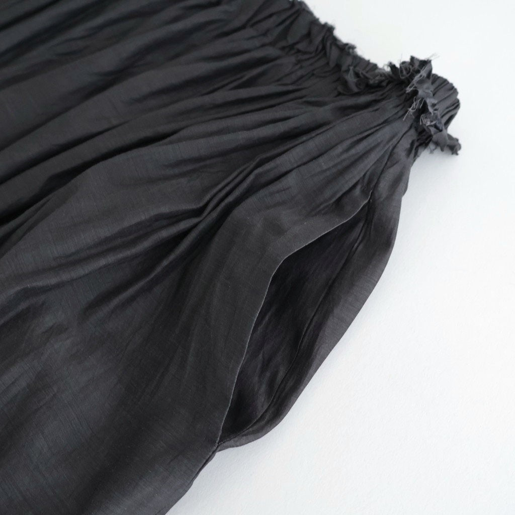 葉影のリズム： Frill gathered pants #earth charcoal [11261-02213]
