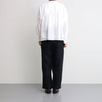 Organic Linen Twill Tuck Easy PT #Black [GT252PT006]