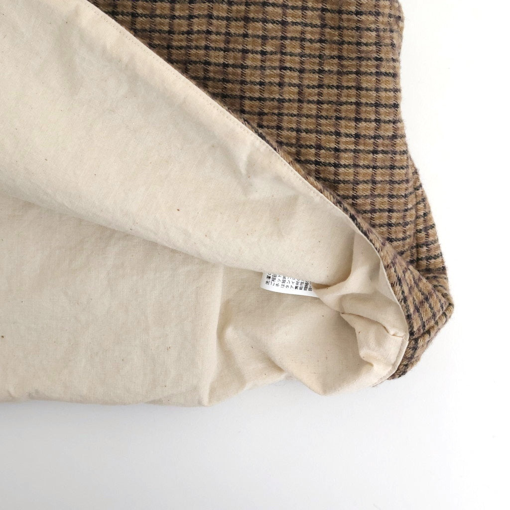 COTTON WOOL SHIRRING VEST #Check [no.7701]