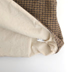 COTTON WOOL SHIRRING VEST #Check [no.7701]