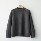 royal baby alpaca damage pattern-knit P/O #melange dark brown [WXFL-UW130]