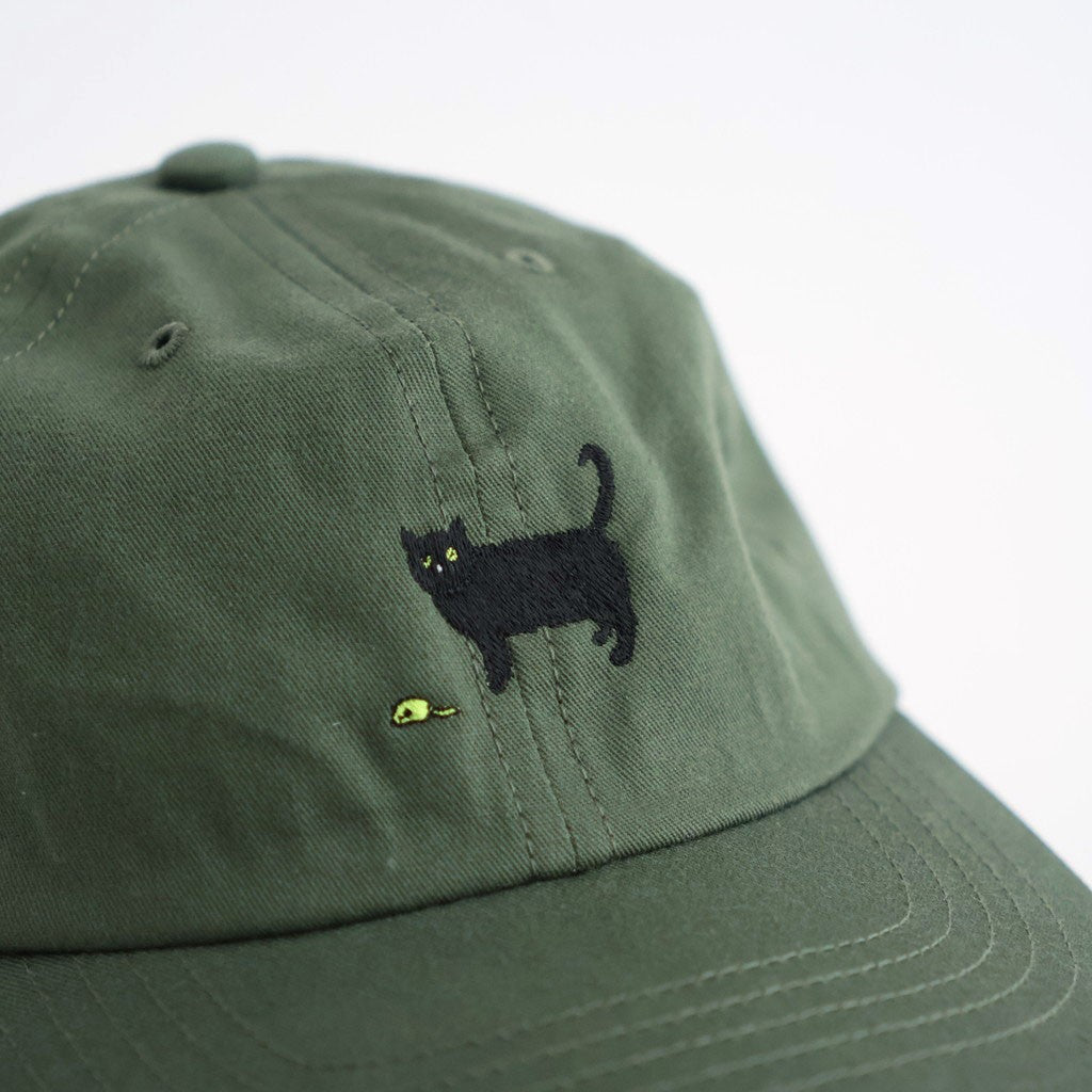 BLACK CAT CAP #TWILL DK-GREEN [TMBA-117H]