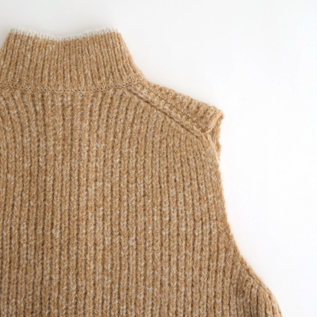 Blushed knit vest #Beige [252804]