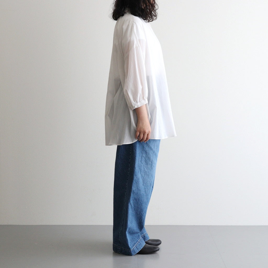 半透明の沈黙 Flare blouse #Off White [TLF-225-sh009-cdv]