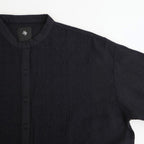 BOILED WOOL PLAIN BANDED COLLAR EMB SHIRT #3900 NAVY [NMDS25601]